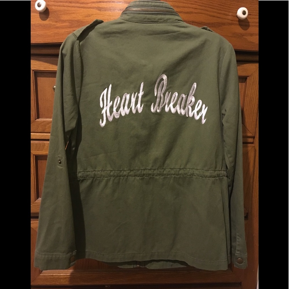 - NWOT Army jacket with “heart breaker”  on back